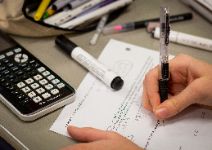  Student working on worksheet